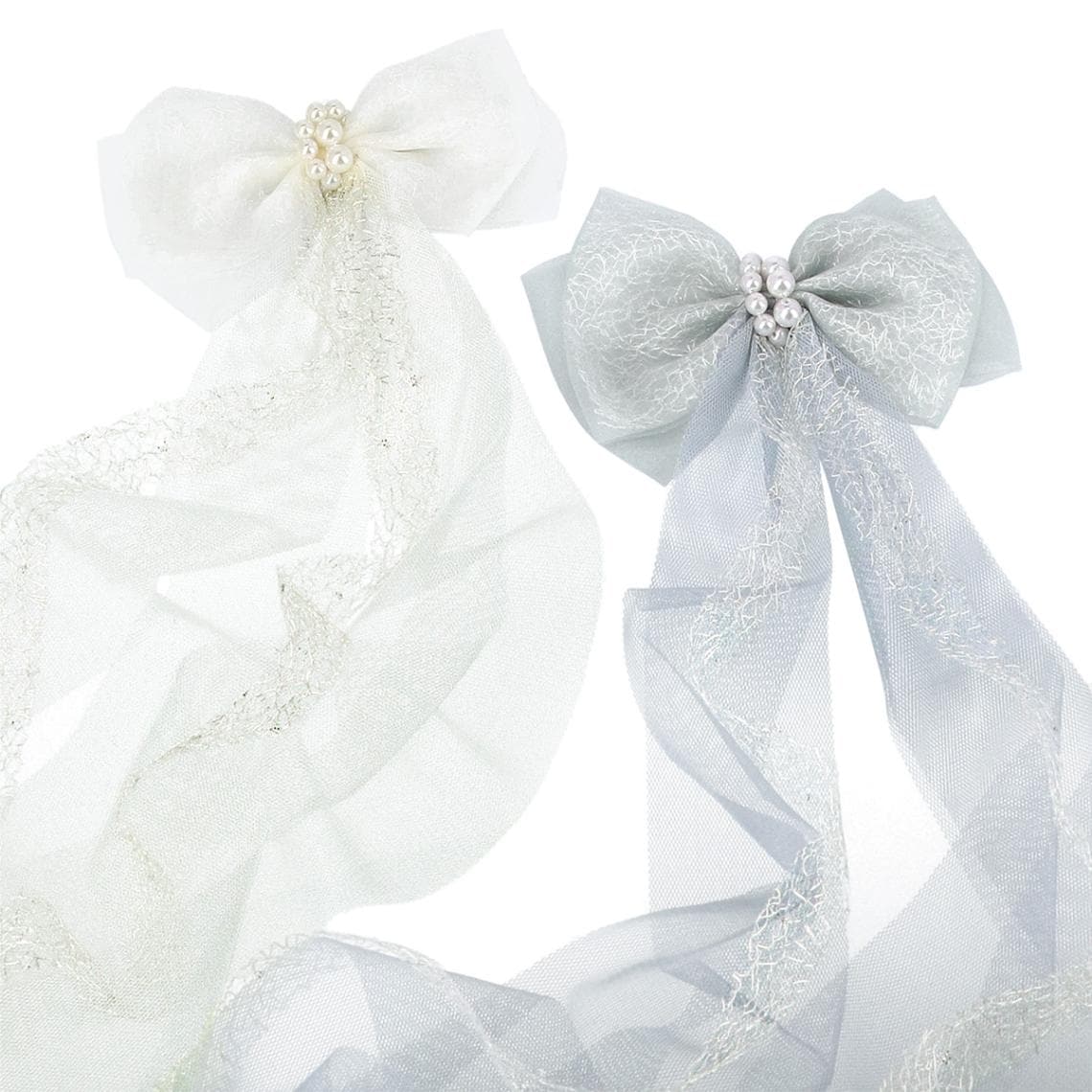 袴飾り チュールリボンクリップ パール 販売 その他 hanbai-284-285