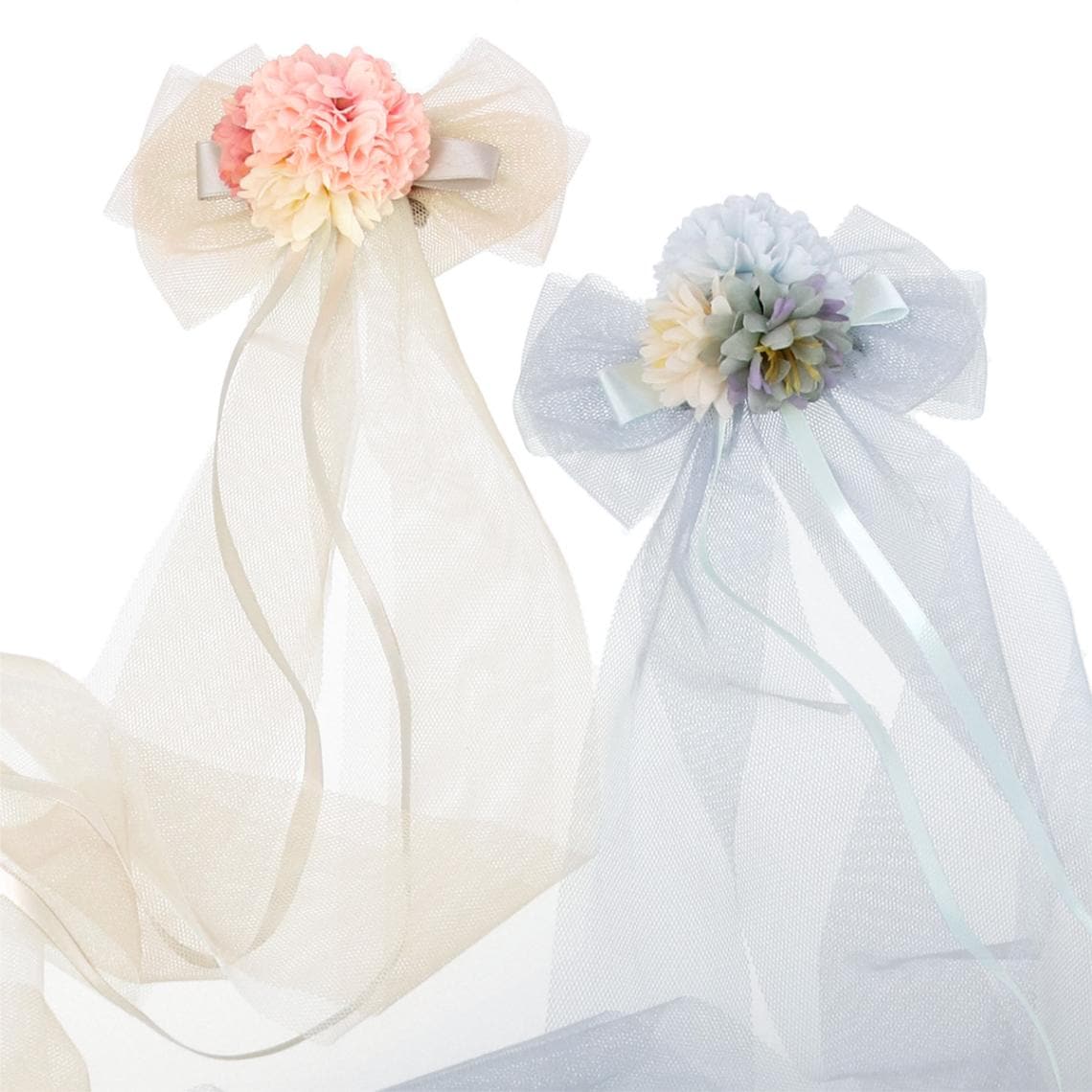 袴飾り ホワイト リボンクリップ フラワー 販売 その他 hanbai-286-287