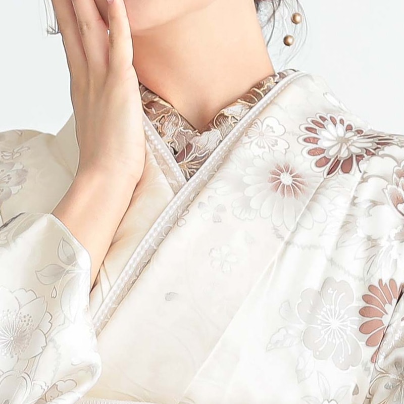  ブラウン リリー 百合 刺繍 販売 半衿 hanbai-233