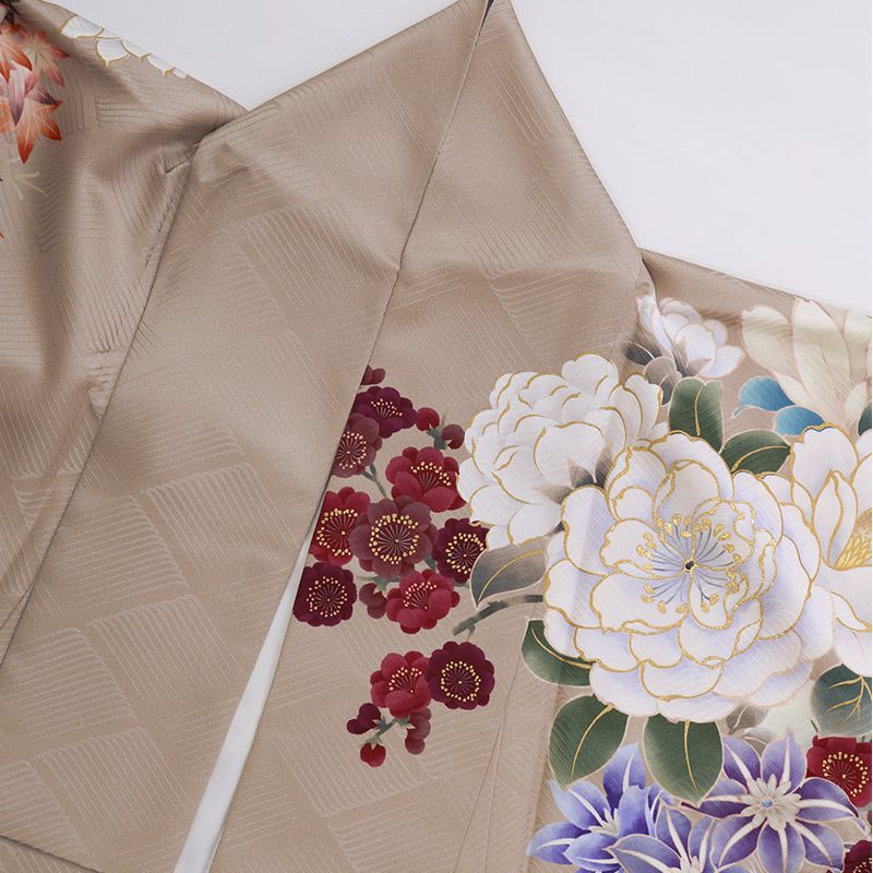 Vサンク 【SALE】 薄茶 百華流水 R2017 レンタル 振袖袴 R1988