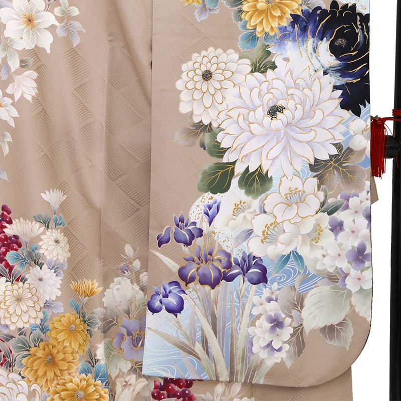 Vサンク 【SALE】 薄茶 百華流水 R2017 レンタル 振袖袴 R1988