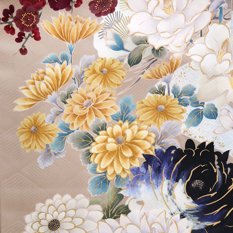 Vサンク 【SALE】 薄茶 百華流水 R2017 レンタル 振袖袴 R1988