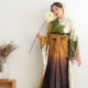 Vサンク 抹茶 雲取りに菊 レンタル 振袖袴 R1984