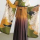 Vサンク 抹茶 雲取りに菊 レンタル 振袖袴 R1984