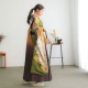 Vサンク 抹茶 雲取りに菊 レンタル 振袖袴 R1984