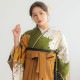 Vサンク 抹茶 雲取りに菊 レンタル 振袖袴 R1984