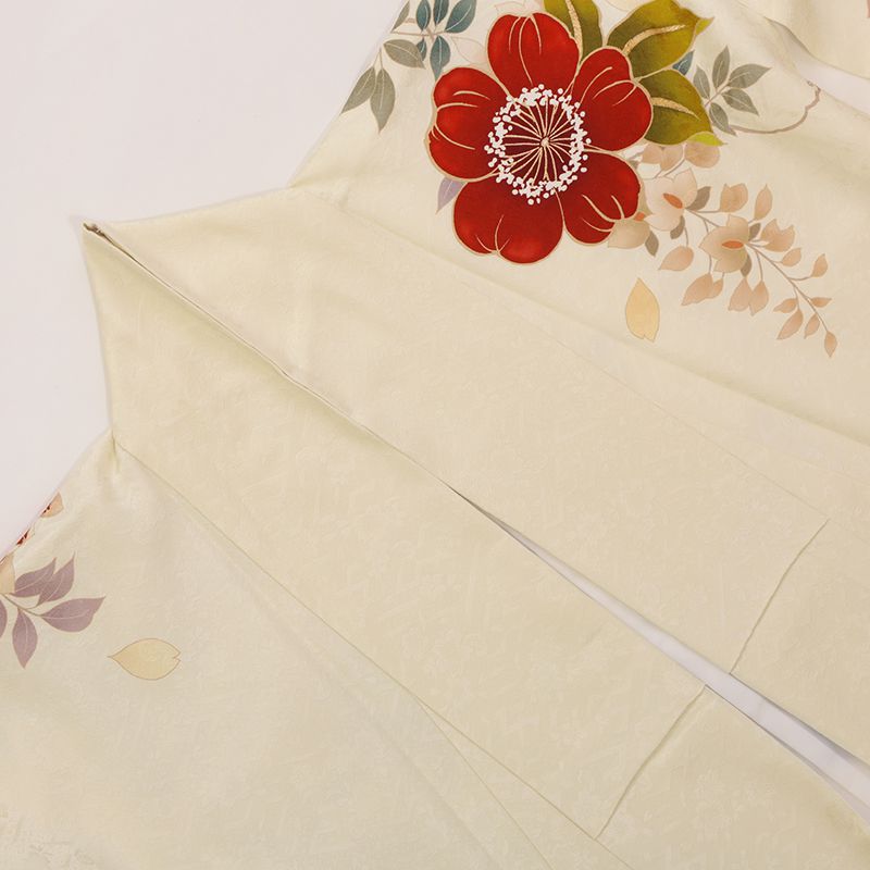 Dear 【SALE】 淡クリーム 牡丹と藤花 R2109 レンタル 振袖袴 R1957