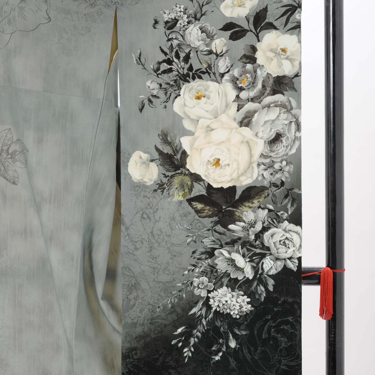 JILL STUART グレー×黒　ヴィンテージローズ レンタル 振袖袴 R2128