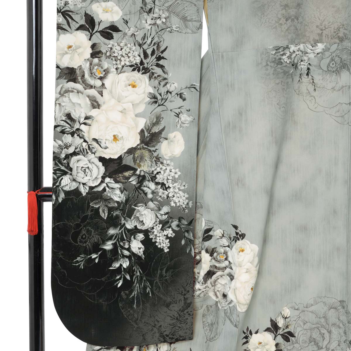 JILL STUART グレー×黒　ヴィンテージローズ レンタル 振袖袴 R2128