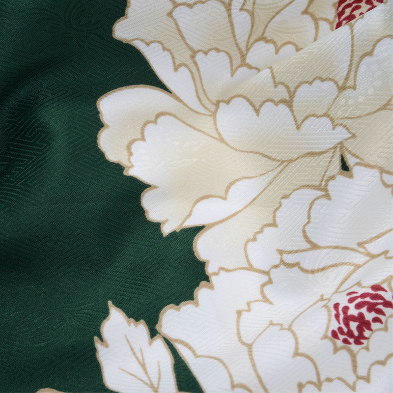  【SALE】 グリーン　白牡丹 レンタル 大学生袴 G982