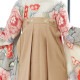 白×グレー 総絞り 胡蝶に牡丹 レンタル 振袖袴 R1942