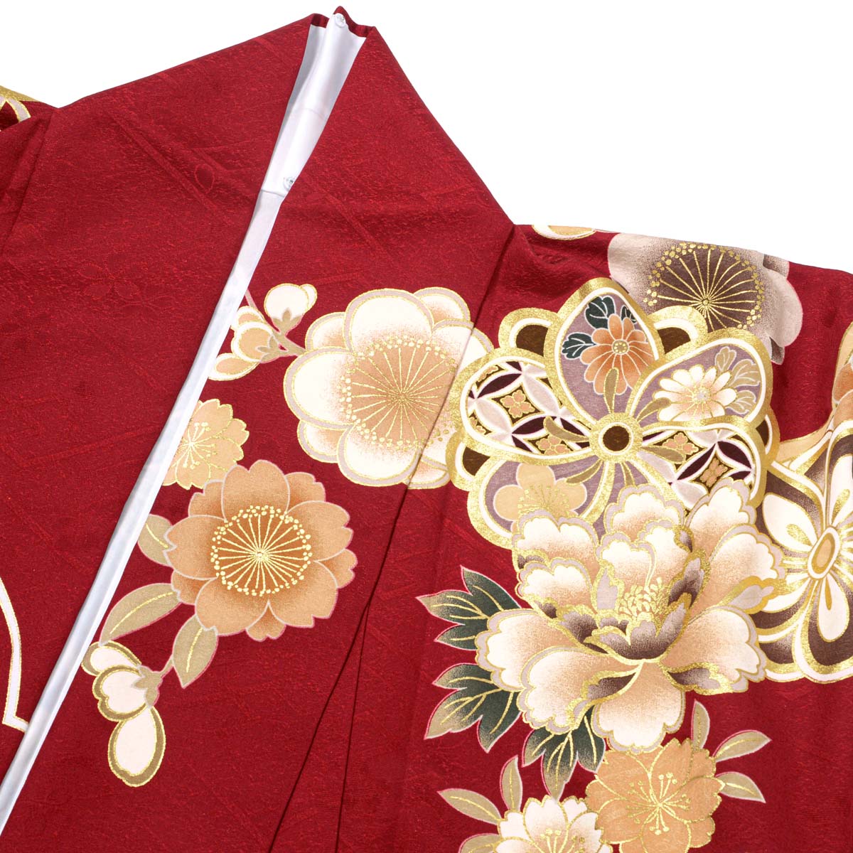  赤　牡丹梅 レンタル 振袖袴 R2125