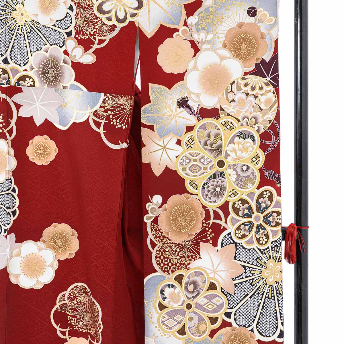  赤　牡丹梅 レンタル 振袖袴 R2125