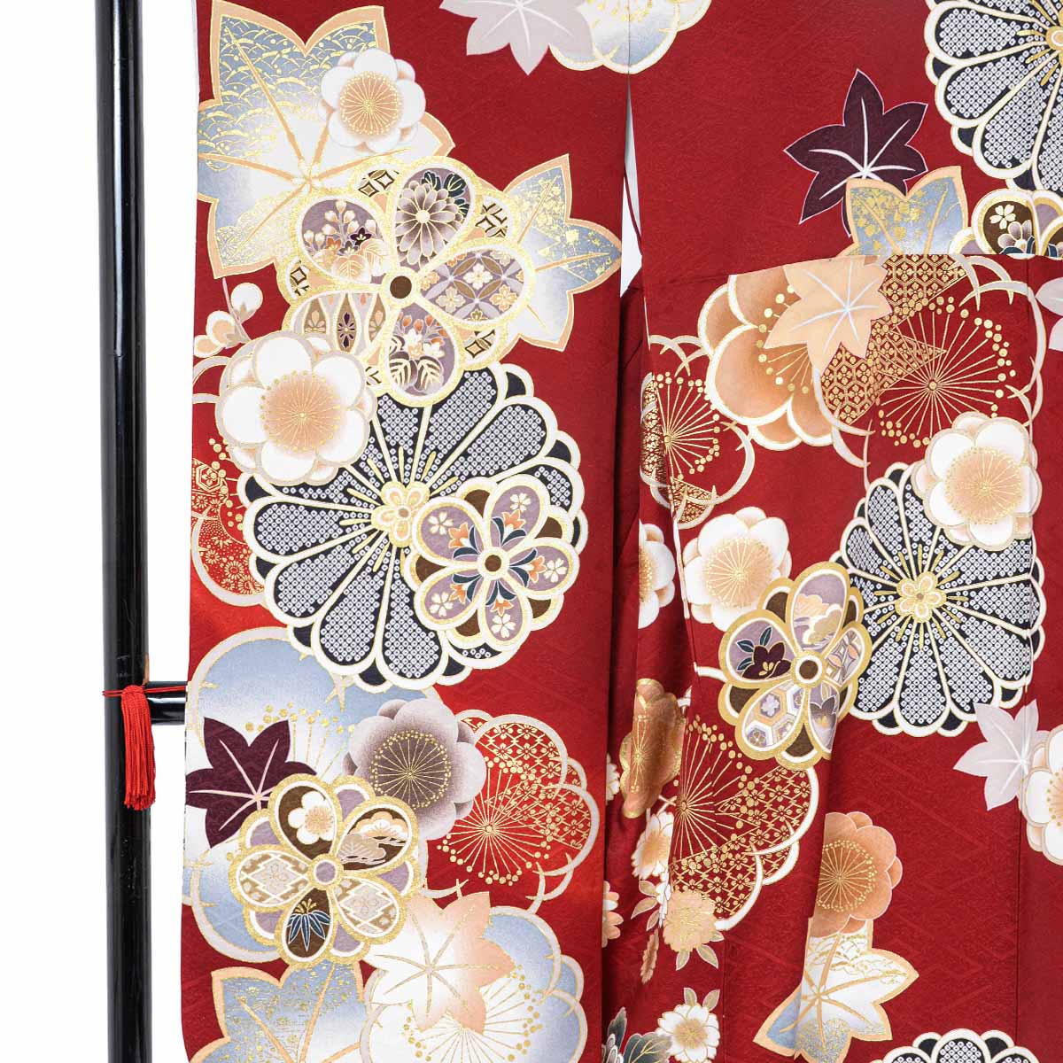  赤　牡丹梅 レンタル 振袖袴 R2125