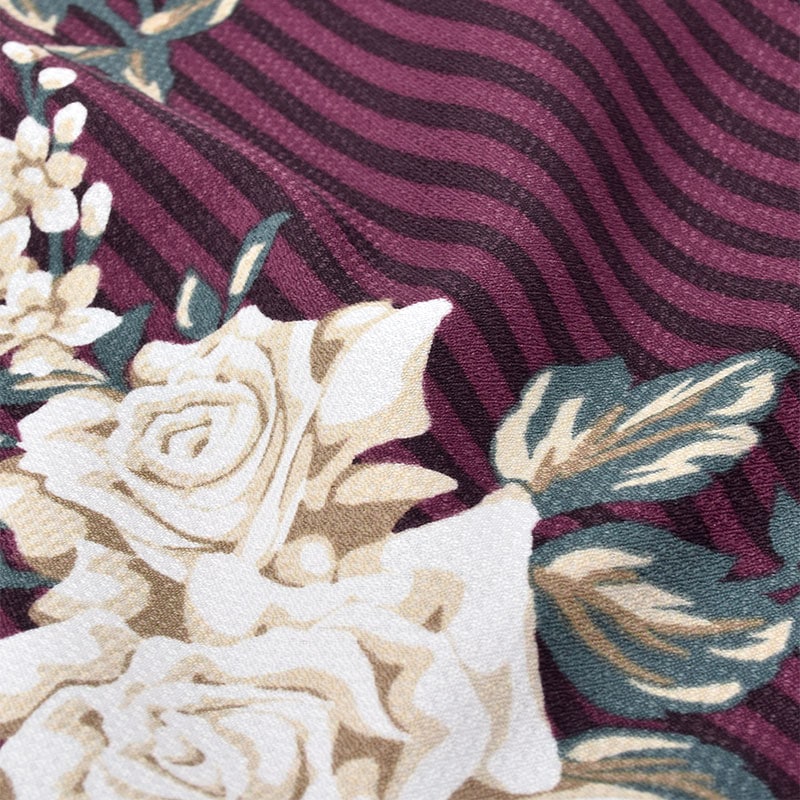 プラム　ストライプブーケ A347 レンタル 大学生袴 G965