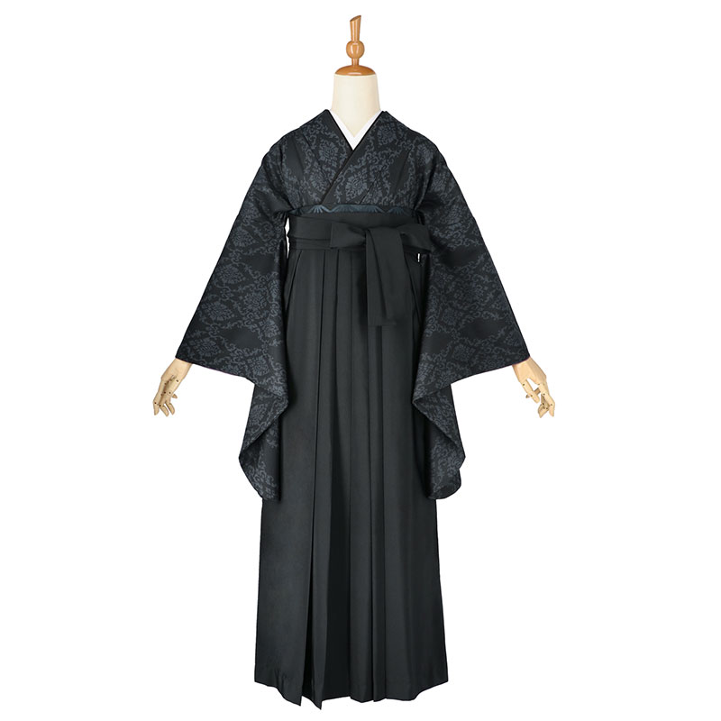  【SALE】 黒　アラベスク レンタル 大学生袴 G959