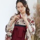 ベージュ　花紋散らし レンタル 大学生袴 G951