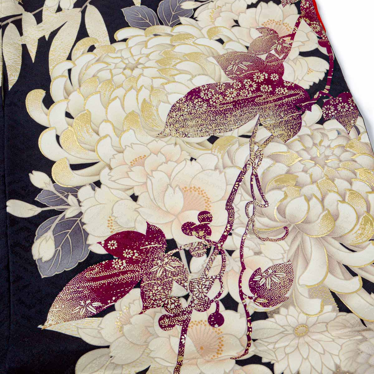 東京レトロ 濃紺　菊に蔦 レンタル 振袖袴 R2104
