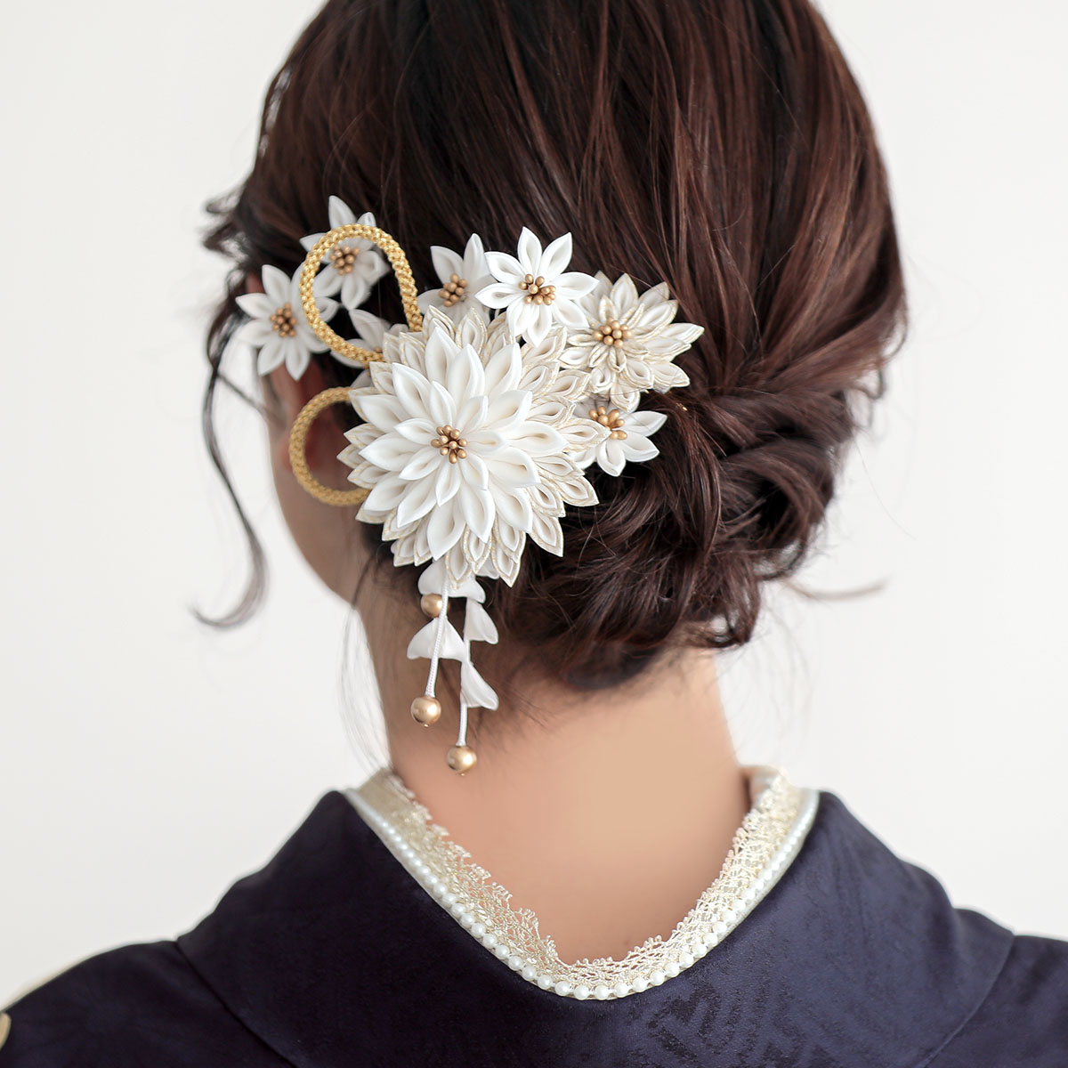 東京レトロ 濃紺　菊に蔦 レンタル 振袖袴 R2104