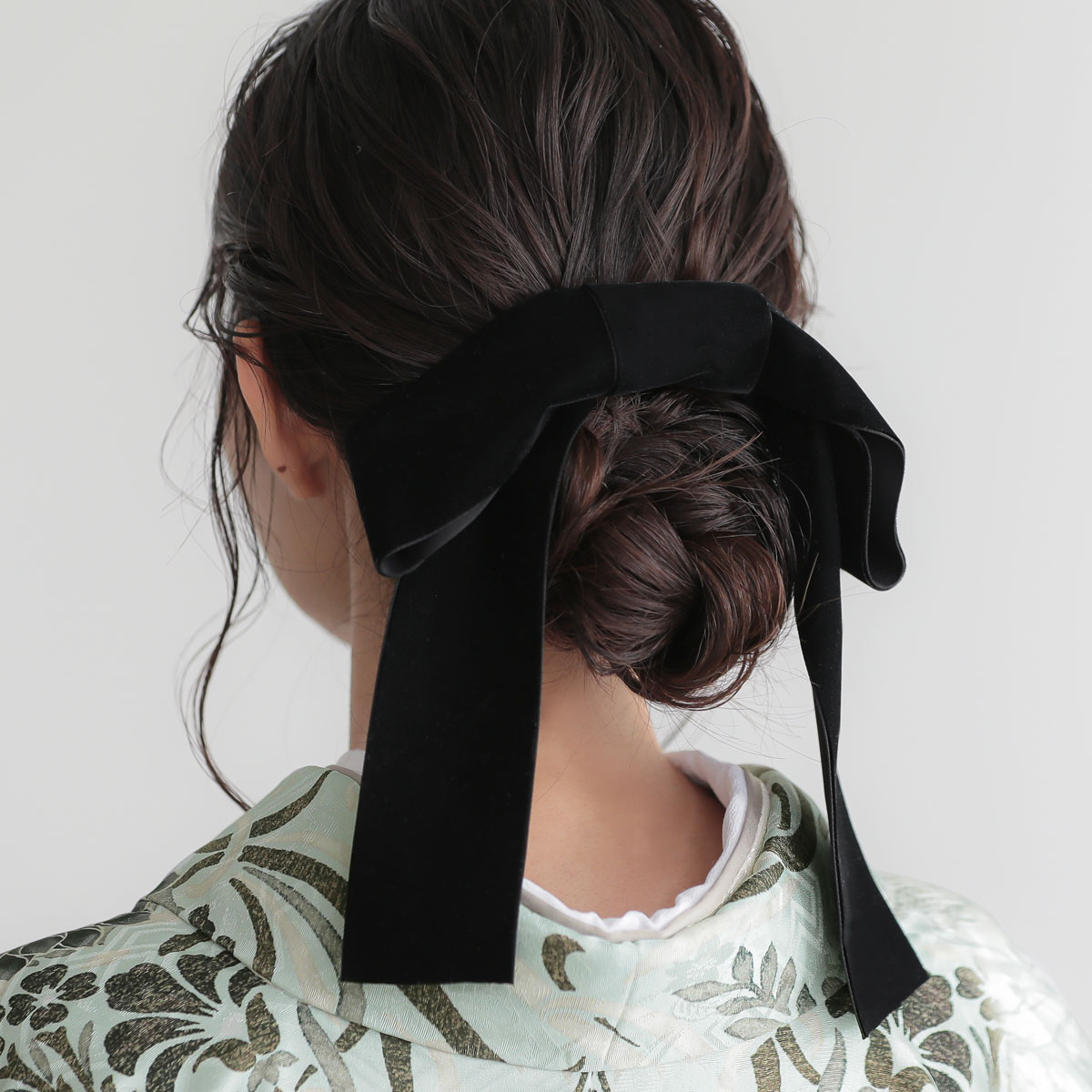 黒 ベロアリボン 販売 髪飾り hanbai-213