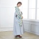  【SALE】 水色　三筋縞に枝桜 レンタル 大学生袴 G921