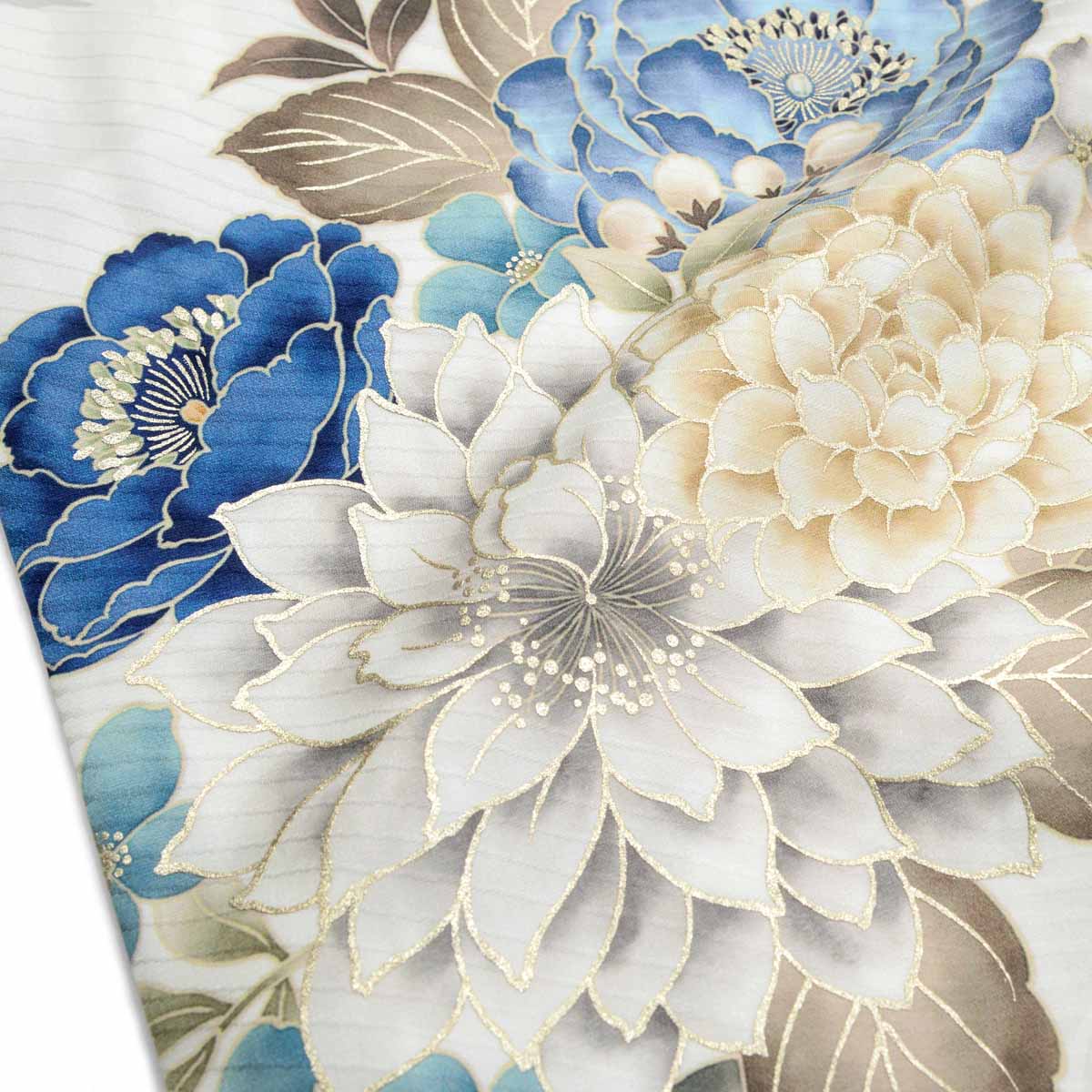  【SALE】 白　牡丹と花々 レンタル 振袖袴 R2080