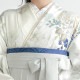  【SALE】 白　牡丹と花々 レンタル 振袖袴 R2080