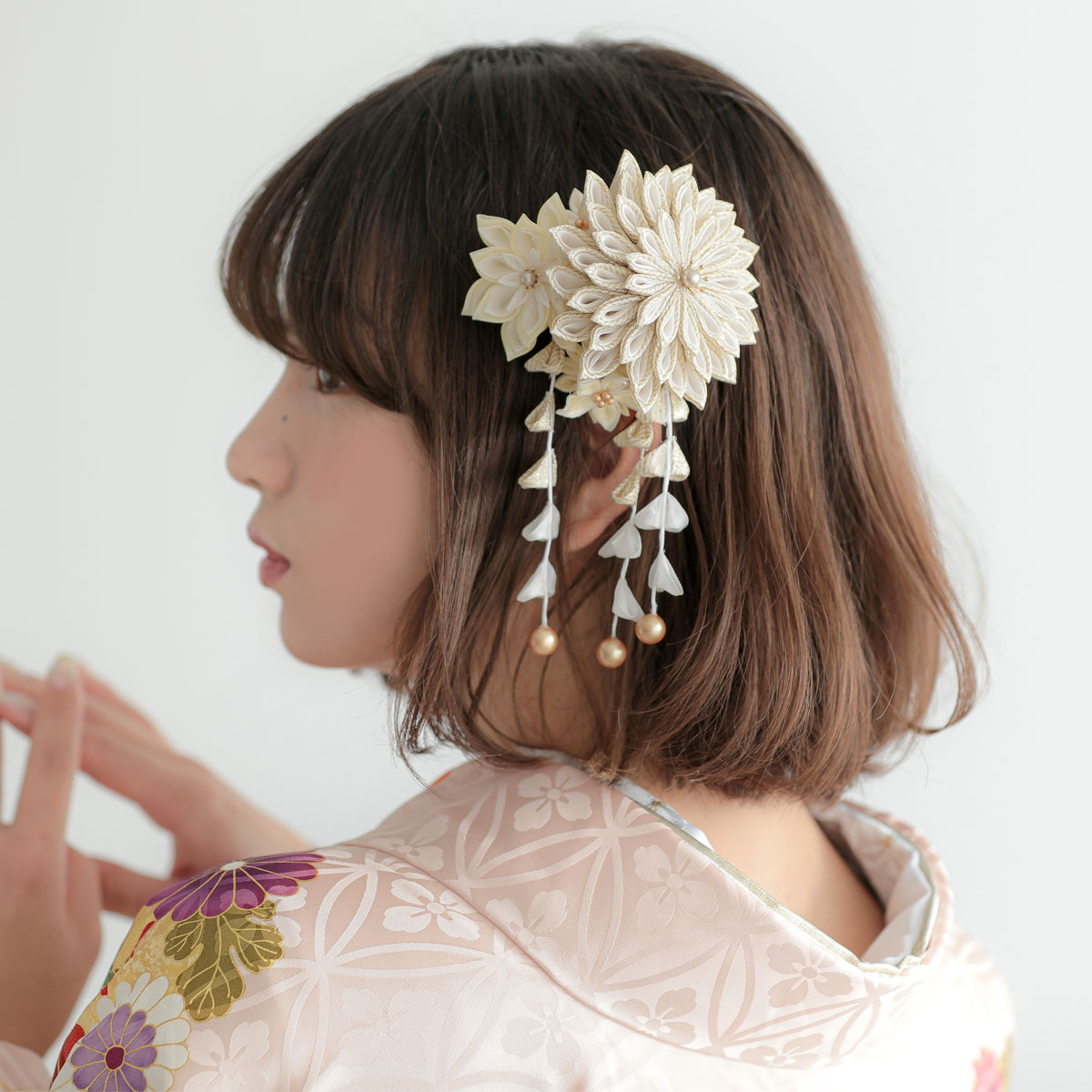 吉澤の友禅 【吉澤の友禅】薄ピンク　花丸文 レンタル 振袖袴 R2074