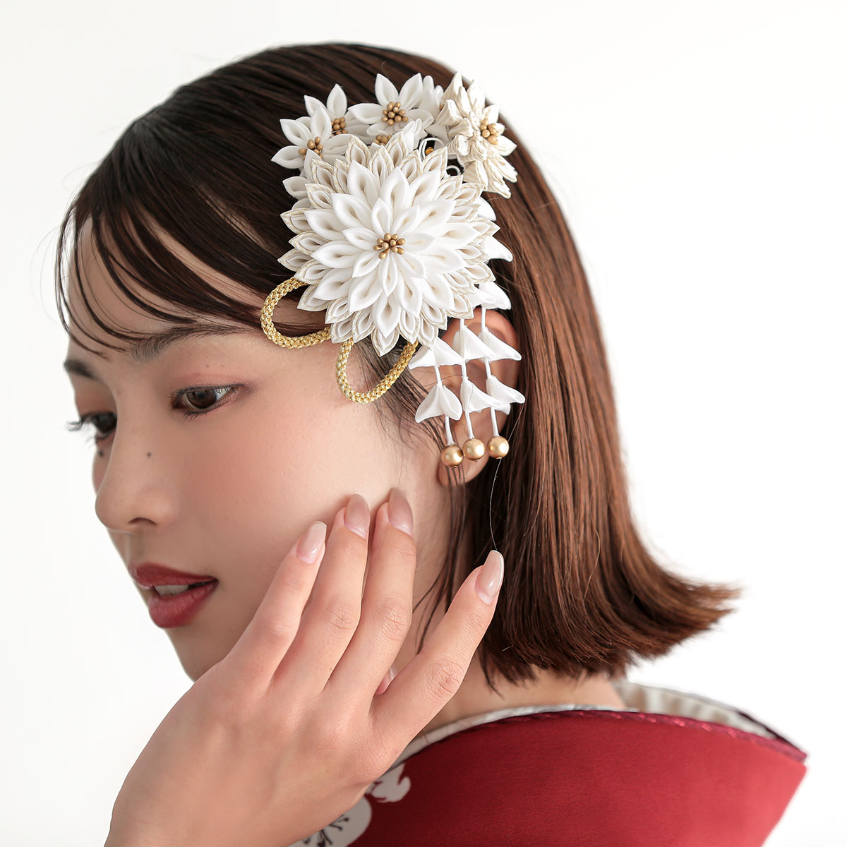 紅一点 赤 梅に牡丹 レンタル 振袖袴 R2221 | 配送表示用 レンタル商品 | 卒業式袴レンタル HAKAMAnista-ハカマニスタ ...