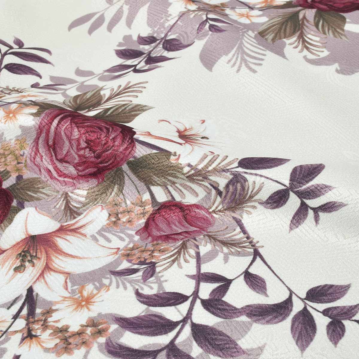  【SALE】 オフホワイト　薔薇に百合 レンタル 大学生袴 G1003