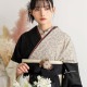 華徒然 ベージュ×黒×オフホワイト　牡丹に梅 レンタル 振袖袴 R2224