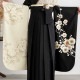 華徒然 ベージュ×黒×オフホワイト　牡丹に梅 レンタル 振袖袴 R2224