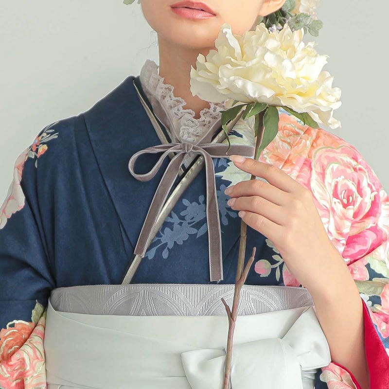  グレー ベロアリボン半衿 販売 半衿 hanbai-120