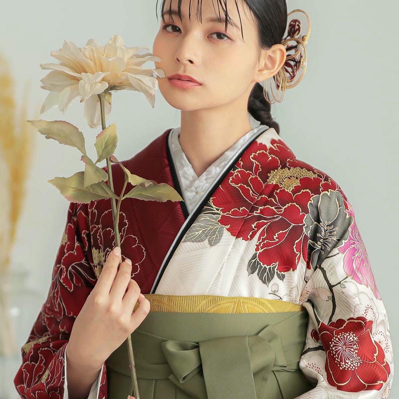  白 丸菊に立涌文 販売 半衿 hanbai-160