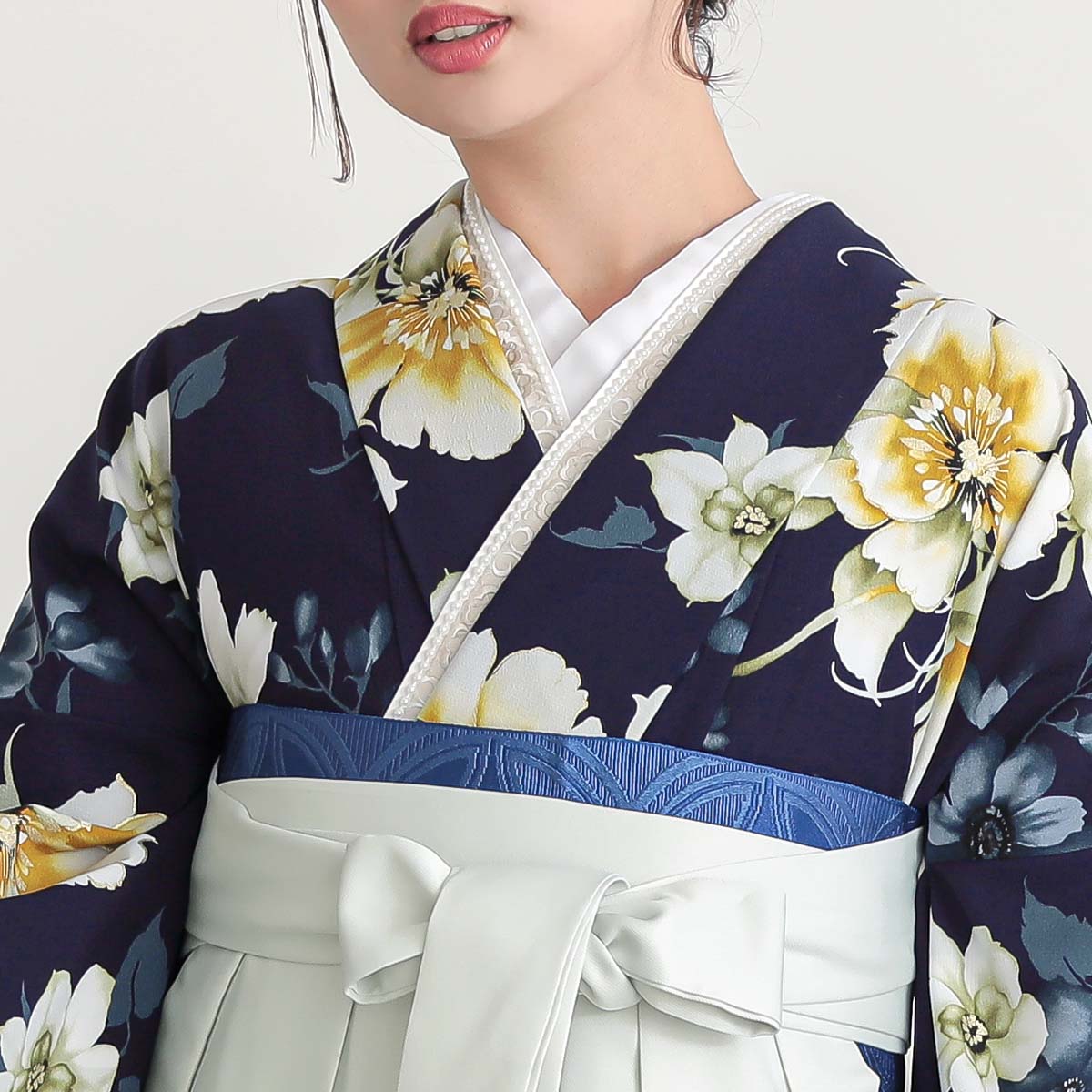 紅一点 ネイビー　セキチク レンタル 大学生袴 G1048