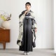 グレー　牡丹に熨斗 レンタル 振袖袴 R2217