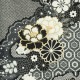  【SALE】 墨黒　菊牡丹に疋田 レンタル 大学生袴 G987