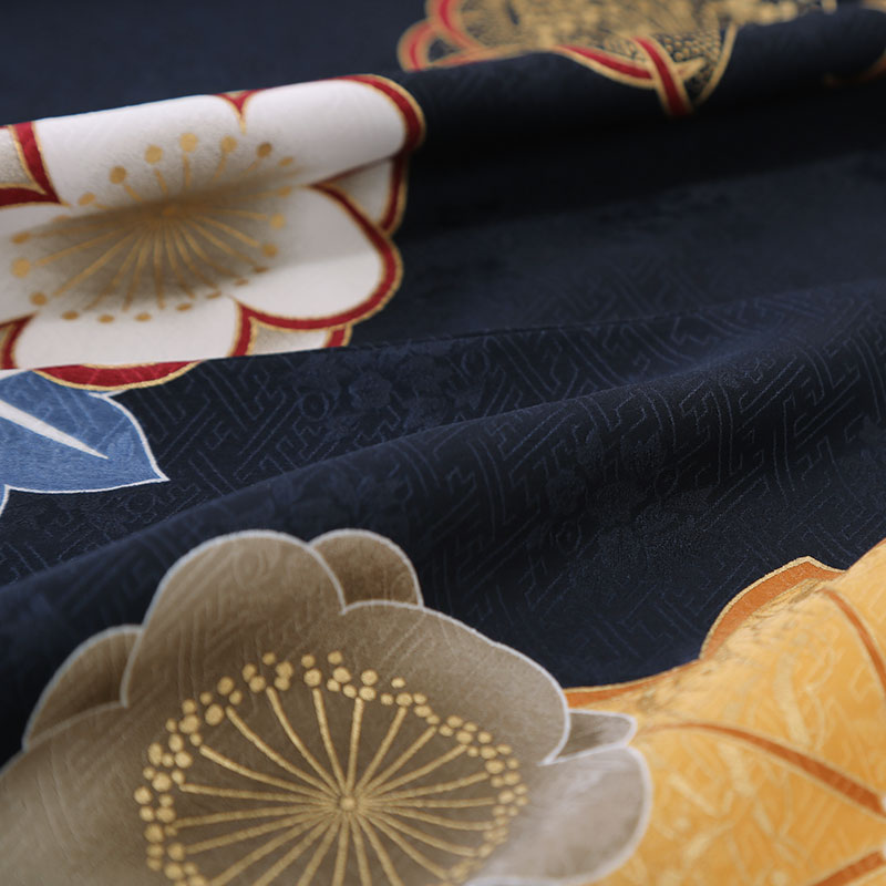  【SALE】 【友禅】紺　梅に楓と手毬 R2190 レンタル 振袖袴 R2009