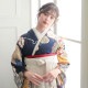  【SALE】 【友禅】紺　梅に楓と手毬 R2190 レンタル 振袖袴 R2009