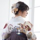  【SALE】 【友禅】白 牡丹梅 レンタル 振袖袴 R2008
