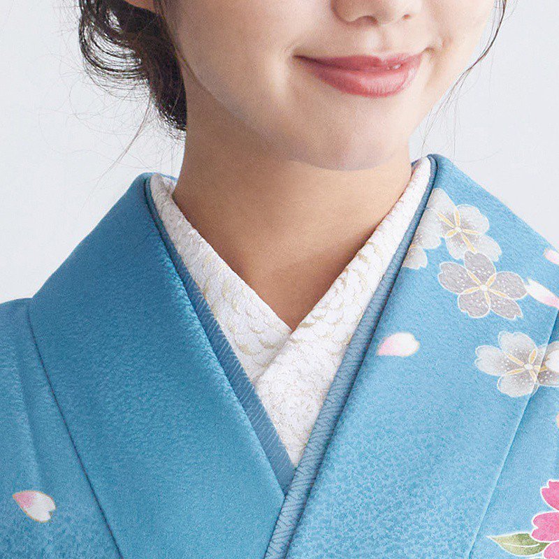  菊 刺繍 グレードアップ 半衿 rental124