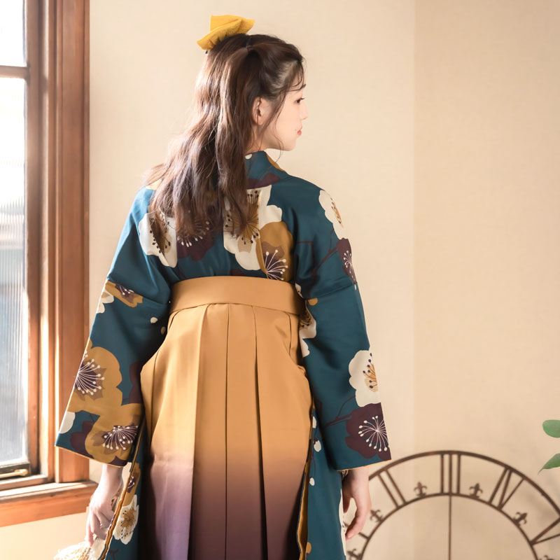  【SALE】 青緑　梅 レンタル 大学生袴 G932