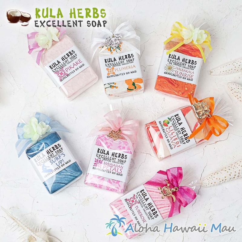 Kula Herbs クラハーブス エクセレントソープ 28ｇ 7つの香り〈チャーム付リボンラッピング〉ハワイアンプチギフト