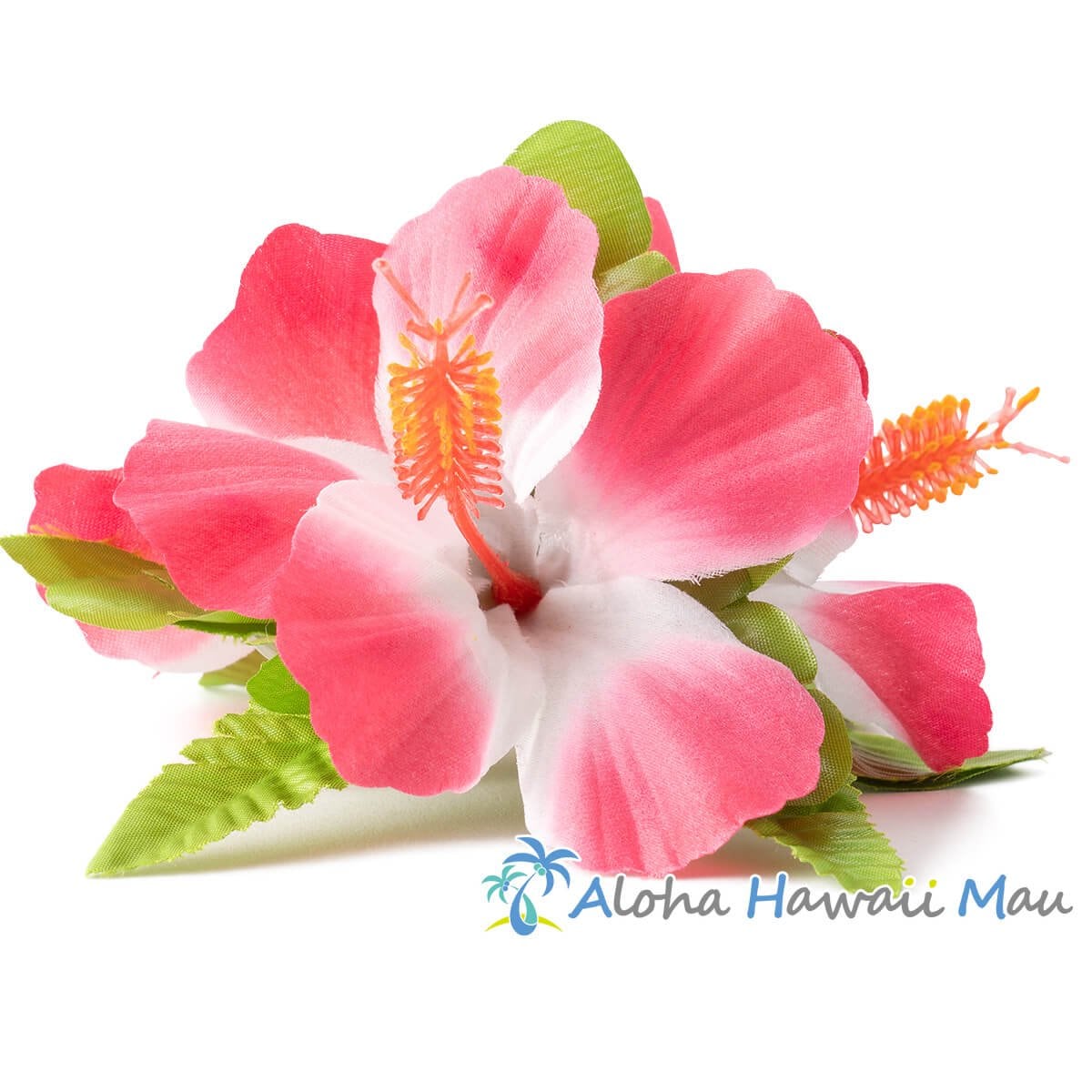 フラダンス 髪飾り ハイビスカス 髪飾り ピンク/ホワイト ヘアクリップ