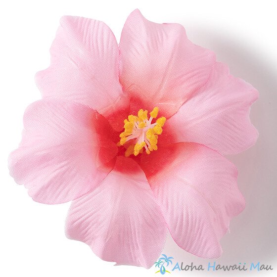 ハイビスカスヘアクリップ ライトピンク