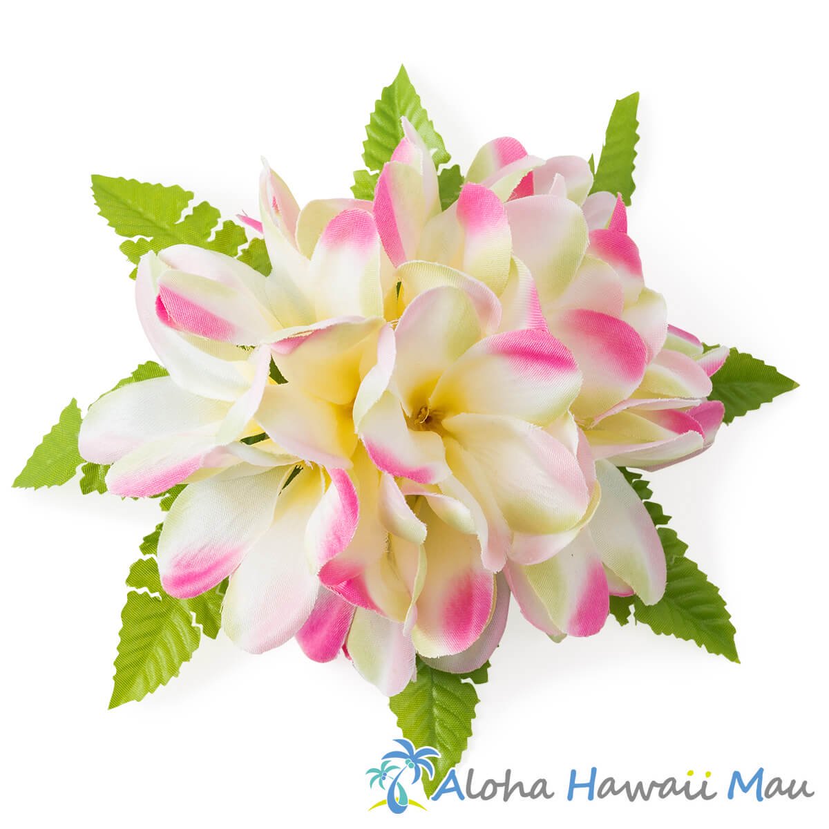 フラダンス 髪飾り アロハ プルメリア 髪飾り L ピンク