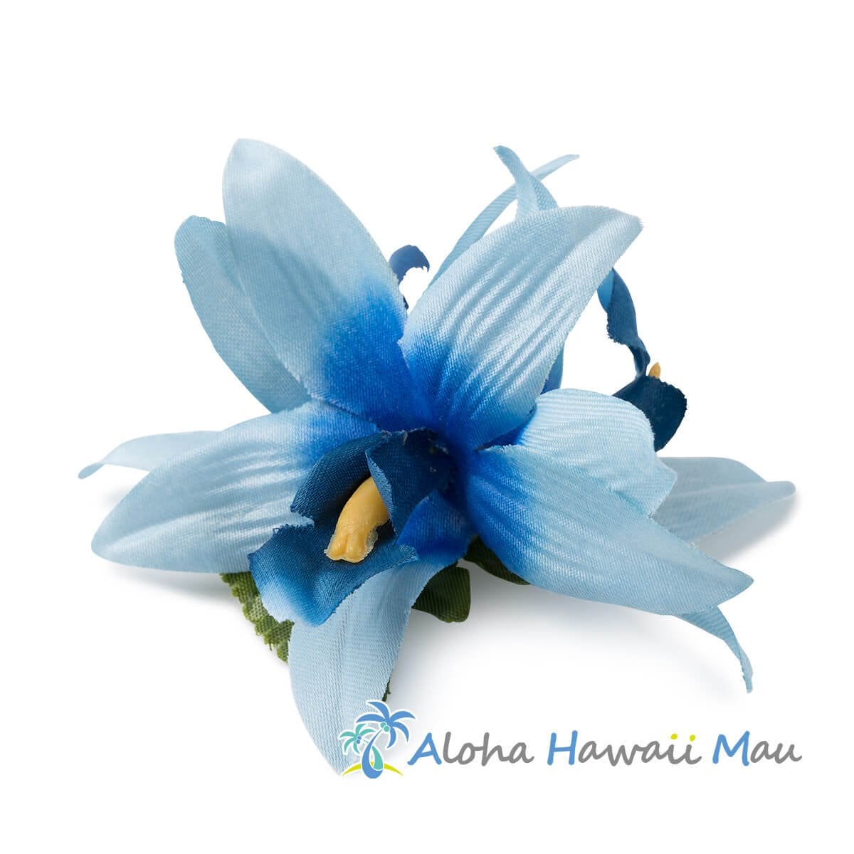 フラダンス髪飾り バンダオーキッドヘアクリップSサイズ ブルー
