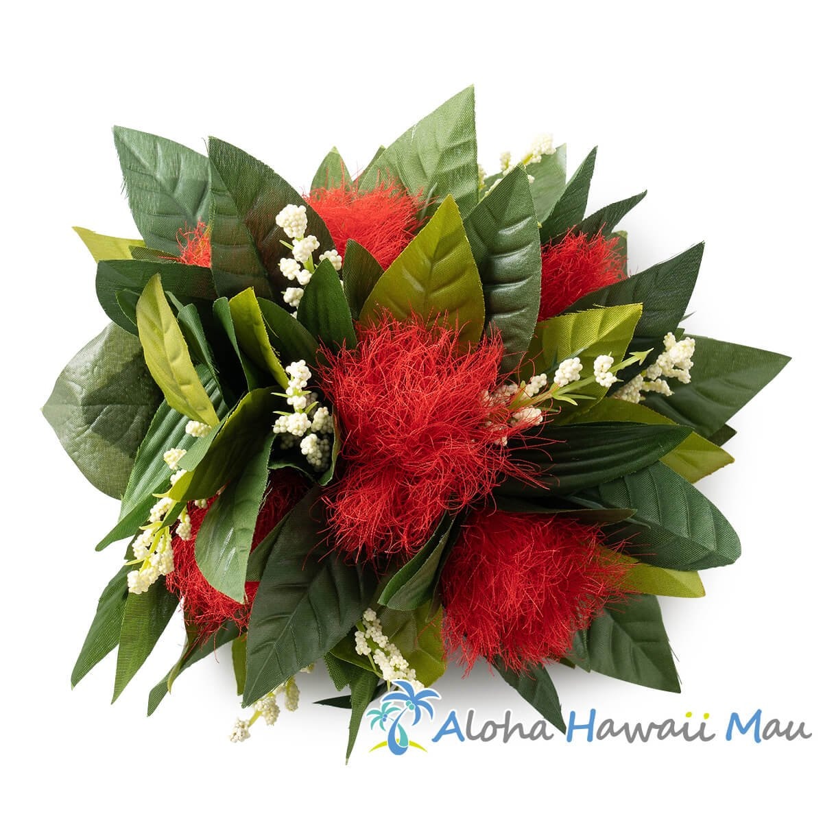 オヒアレフア ハワイマイレ 髪飾り XL レッド フラダンス 髪飾り