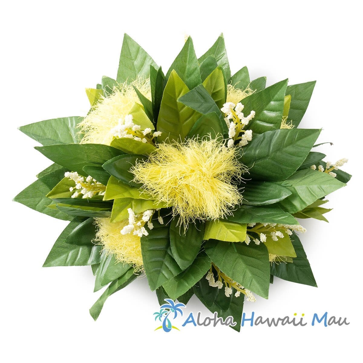 オヒアレフア ハワイマイレ 髪飾り XL イエロー フラダンス 髪飾り