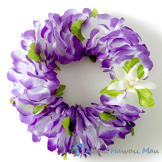フラダンス ヘッドバンド（ポォ）フラワーヘッドバンド  パープル/ホワイト